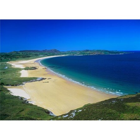 High Angle View of A Coastline Portsalon Beach County Donegal Republic of Ireland Poster Print by The Irish Image Collection44; 16 x 11